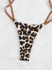 Swim SXY 1pc Women Leopard Print Patchwork One-Piece Swimsuit, Random Print Summer