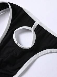 Men 3pack Contrast Binding Cut Out Thong - Multicolor - View 5