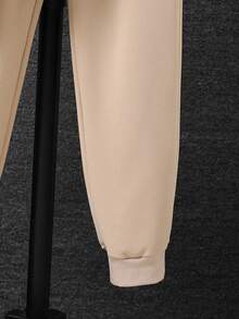 SHEIN Tween Girl Letter Graphic Pullover & Vest Jacket & Sweatpants - Multicolor - View 3