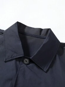 Manfinity Homme Lỏng lẻo phù hợp Nam Áo khoác Với Đồ họa Chữ cái , Áo thun Đã Bao gồm - Màu xanh hải quân - Xem 6