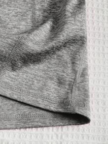 SHEIN Tween Girl Contrast Binding Tee & Shorts & Pants Set - Grey - View 5