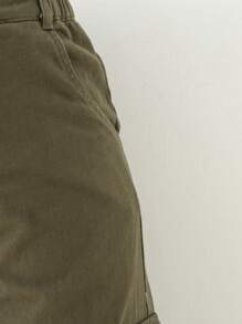 Tween Boy Flap Pocket Side Cargo Jeans - Army Green - View 4