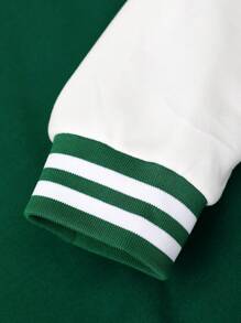 Manfinity Hypemode Nam Lỏng lẻo phù hợp Lá thư In Nút lên Áo khoác - màu xanh lá - Xem 5