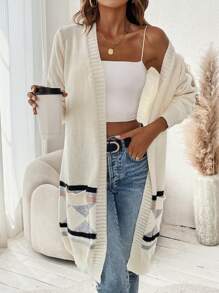 Chiquease Geo Pattern Casual Design Cardigan - Multicolor - View 4