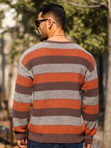 Manfinity Homme Nam Khối màu Thả vai Áo len - Nhiều màu - Xem 2