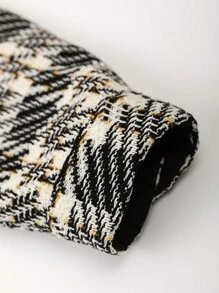 Manfinity Homme Homme Surchemise À Pied-De-Poule Poche À Rabat Sans Sweat-Shirt À Capuche - Noir et Blanc - Voir 3