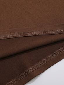 SHEIN LUNE 聖誕圖案T恤 - 棕色 - 查看 4