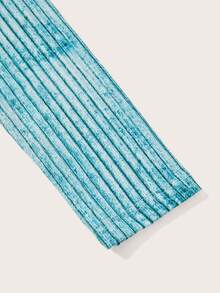 SHEIN ICON Nhuộm buộc Chi tiết Patched thư Dây kéo Top Cây trồng - Màu xanh lam - Xem 4