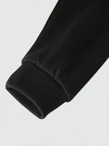 Manfinity EMRG Nam Đồ họa Chữ cái Thả vai Hoodie - màu đen - Xem 3