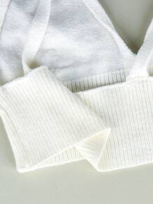 2 Packs Solid Crop Knitted Cover Up - Black and White - View 4