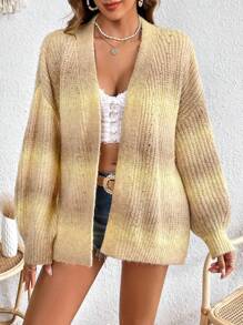 SHEIN VCAY Ombre Drop Shoulder Cardigan - Multicolor - View 4