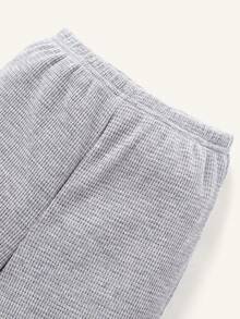 Cozy Pixies Bebé niño Pantalones deportivos con sudadera con patrón de letra - Gris - Ver 3