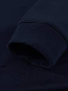 Manfinity Homme Men Plus Slogan Graphic Sweatshirt - Navy Blue - View 3