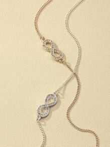 2pcs/set Rhinestone Infinity Symbol Charm Necklace - Multicolor - View 4