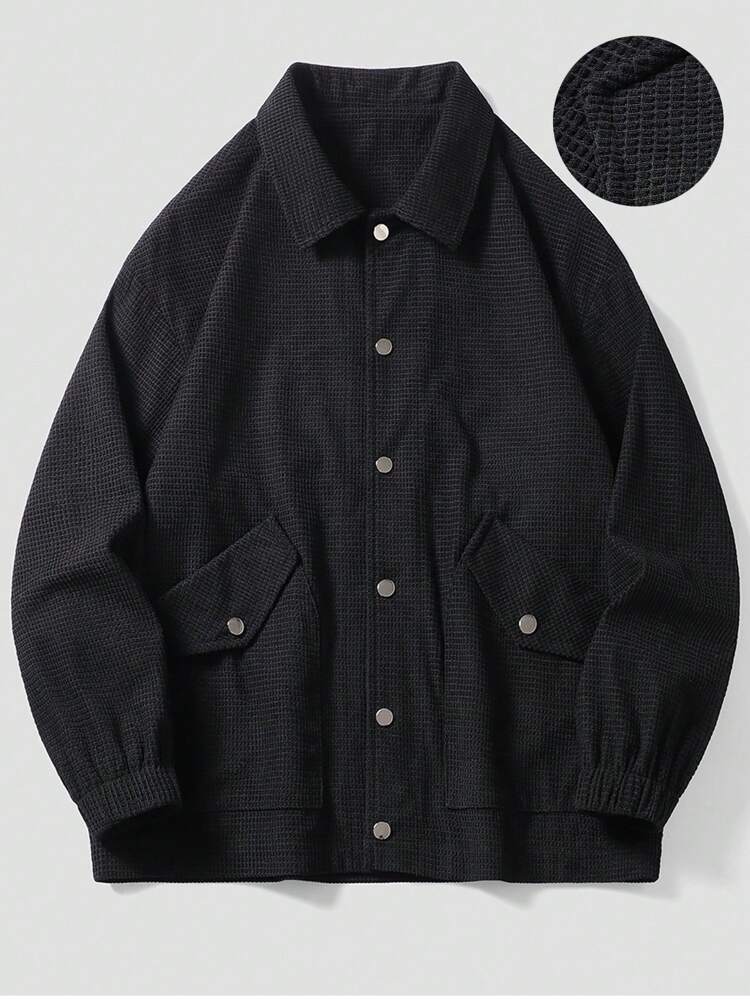 Men's Flap Pocket Snap Button Up Ultra-Oversized Jacket