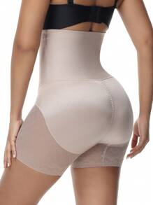 Women's Sheer Mesh Contrast Shapewear Bottom - Mocha Brown - View 1