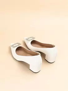 Fall/Winter Women's Simple High Heeled Pump Shoes,Elegant - White - View 7