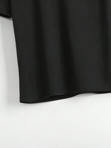 Eduely Skull & Slogan Graphic Tee - Black - View 3