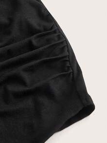 SHEIN Maternidad 3 piezas Camiseta huella & con estampado de letra fruncido bajo curvo - Multicolor - Ver 8