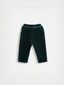 SHEIN Leap Crew Baby Boy Bow Front Shirt & Blazer & Pants, For Christmas - Dark Green - View 9