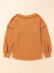 Camiseta De Manga Larga Con Textura Texture V Lord - Naranja Quemada - Ver 2