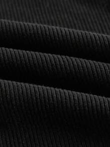 SHEIN BASICS Solid Unitard Jumpsuit - Black - View 8