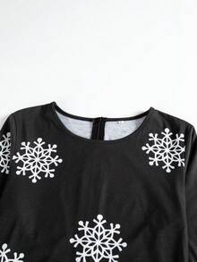 Robe Moulante Imprimée De Noël - Noir - Voir 4
