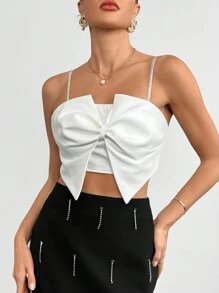 SHEIN Privé Top de tirantes girante delantero - Blanco - Ver 1