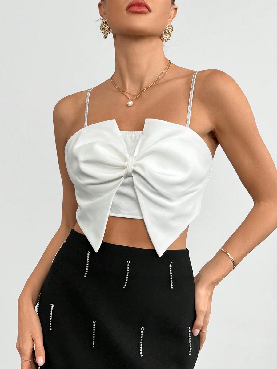 SHEIN Privé Top de tirantes girante delantero - Blanco - Ver 1