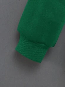 SHEIN Young Boy Letter Graphic Colorblock Hoodie & Sweatpants Without Sweatshirt - Dark Green - View 3