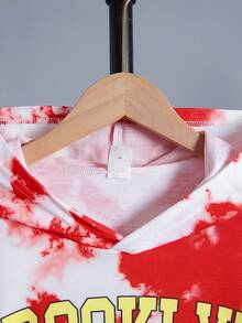 SHEIN 男大童紮染字母圖案連帽衫和運動褲 - 彩色 - 查看 3