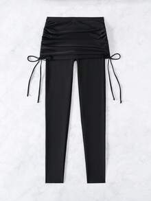 侧抽绳比基尼泳裤，适合夏季海滩度假 - 黑色 - 查看 5