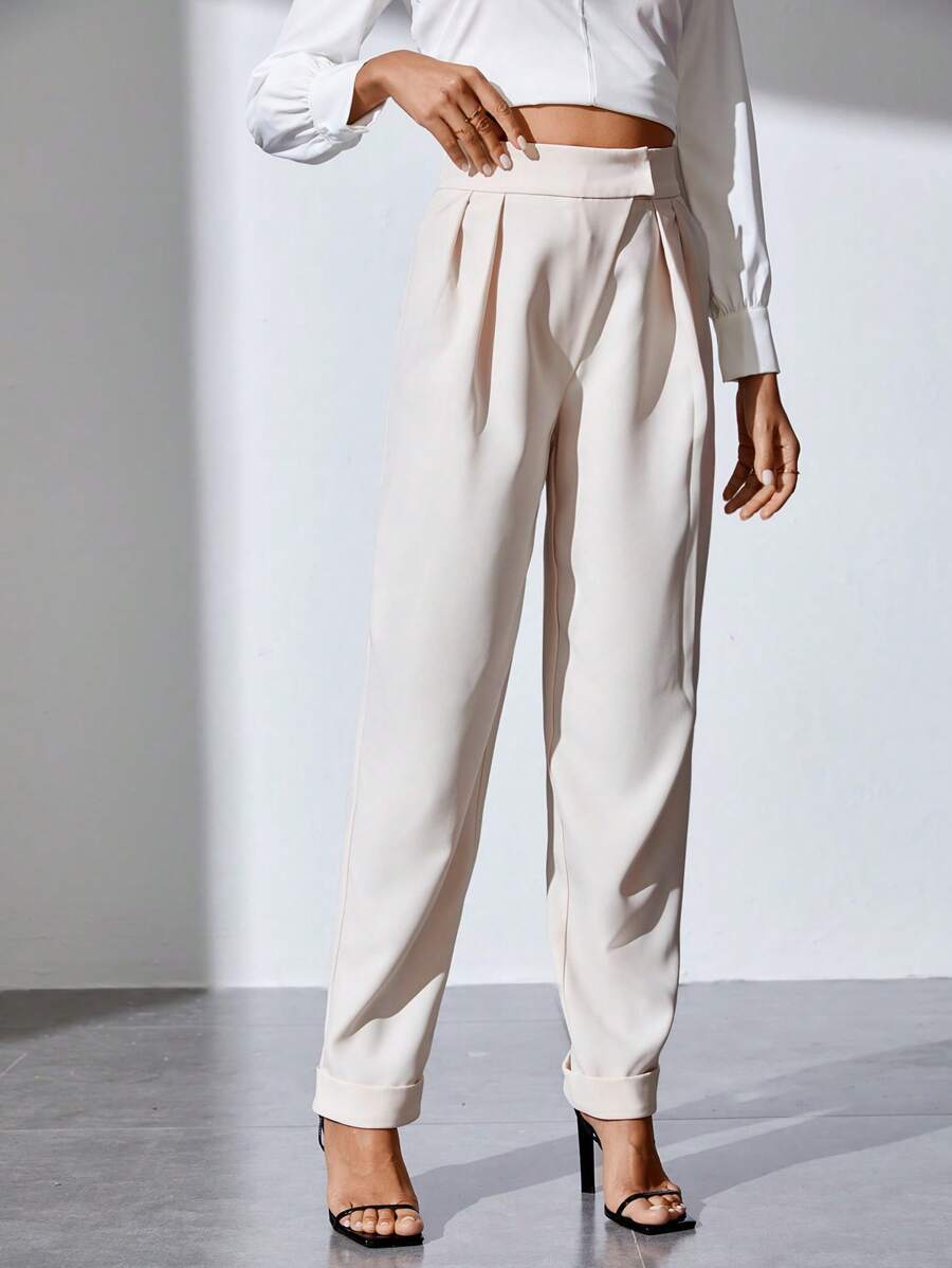 SHEIN Tall 女士褶皺修身長褲