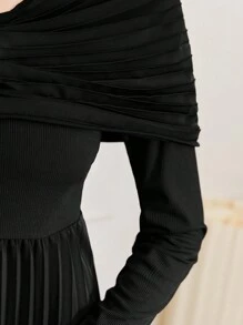 Modelyn Solid Pleated Hem Dress