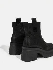 SheIn VCAY Đúng mốt Giày bốt ngắn - màu đen - Xem 4