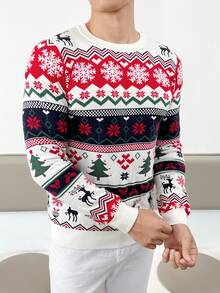 Manfinity RebelGame Men Christmas Pattern Sweater - Multicolor - View 3