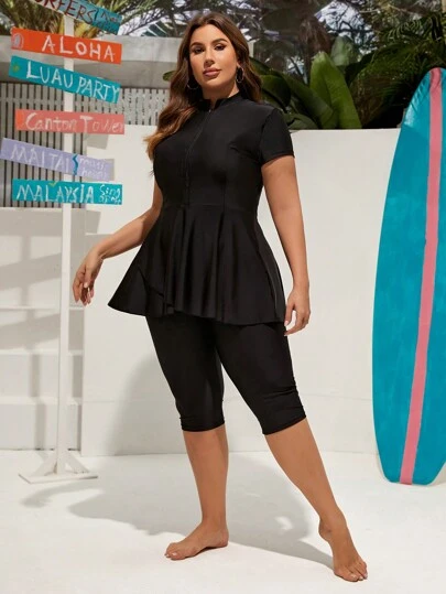 Swim Mulvari Summer Beach Plus Size volangfåll Burkini arabiska kläder