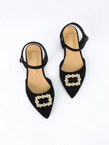 Women's Plus Size Hollow Out Flat Shoes - Black - View 2