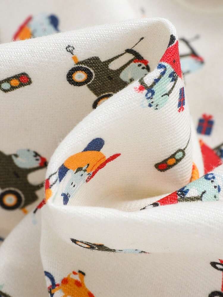 Baby Boy Car Print Bow Front 2 In 1 Shirt