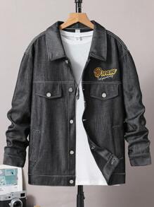 Teen Boy Slogan Graphic Flap Detail Button Front Coat Without Tee