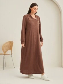 Mulvari Solid Button Detail Dress