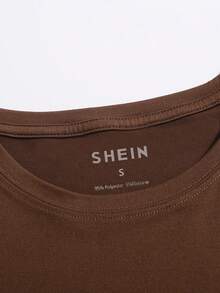 SHEIN LUNE 聖誕圖案T恤 - 棕色 - 查看 7