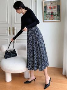 DAZY 高腰碎花半身裙