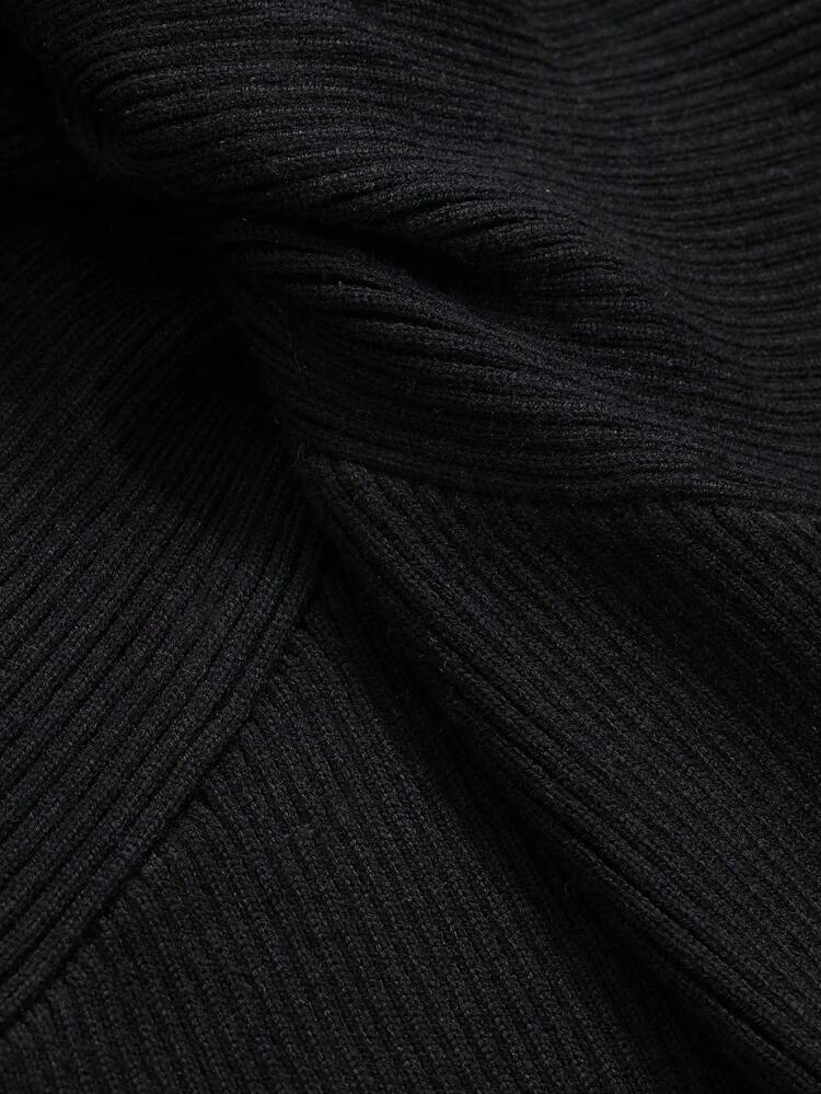 Solid Twist Front Sweater Dress,Fall Women Clothes