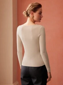 MOTF PREMIUM ÁO LEN LỤA CASMERE - Màu be - Xem 8