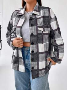 Flirla Plus Rutigt Tryck Nedhasade aclar Överkappor - Multifärgad - Visa 3