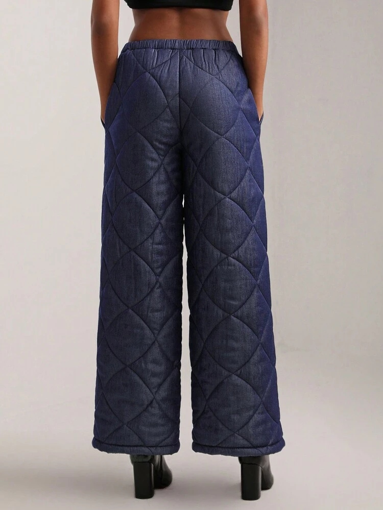 Designer Solid Wide Leg Quilted Pants, For Summer, Holiday, Vacation, Festival, Ibiza Fits