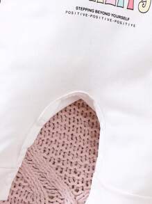 SHEIN Baby Girl Cartoon & Slogan Graphic Colorblock Tee Jumpsuit - Multicolor - View 5