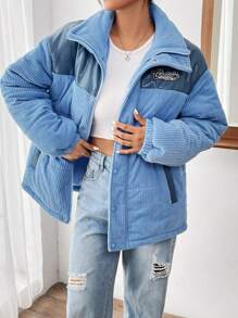 SHEIN EZwear 女士灰絨冬季外套 - 淺藍色 - 查看 6