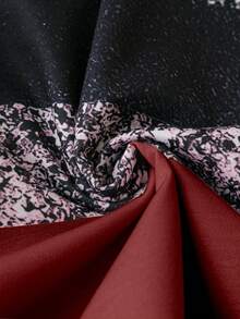 SHEIN LUNE 大碼撞色落肩袖運動衫 - 彩色 - 查看 3